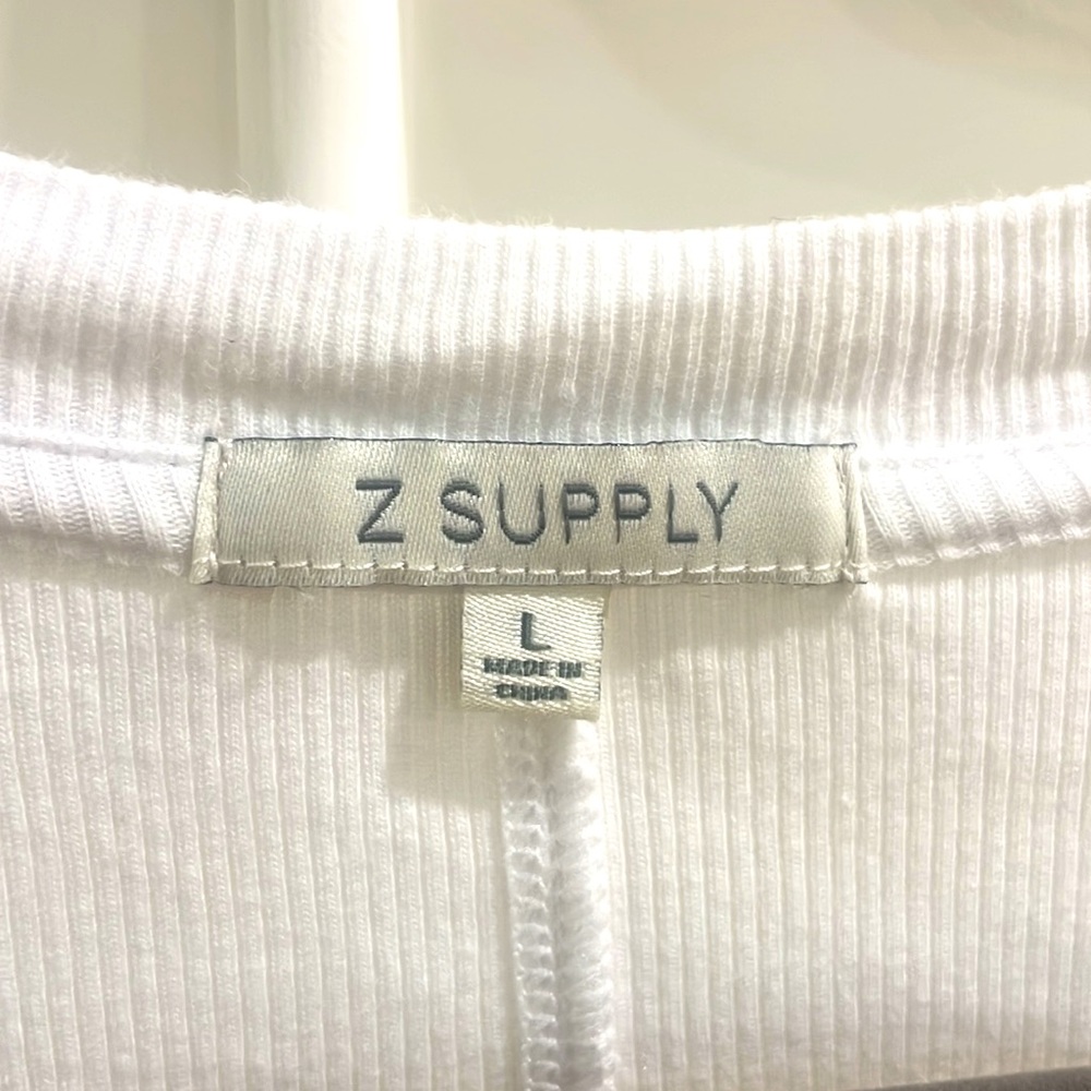 Ladies Z supply short sleeve ribbed fitted shirt